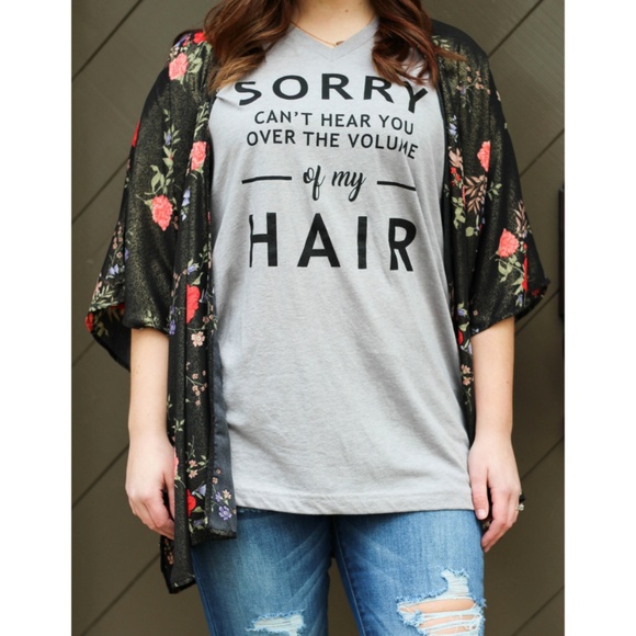 ❌SOLD OUT❌ Black Floral Kimono - Picture 3 of 5